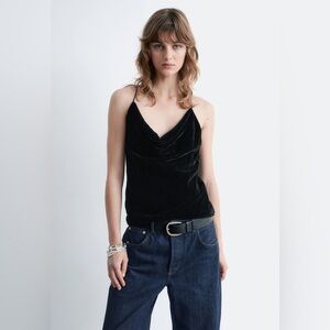 H&M Strappy Black Velvet Top